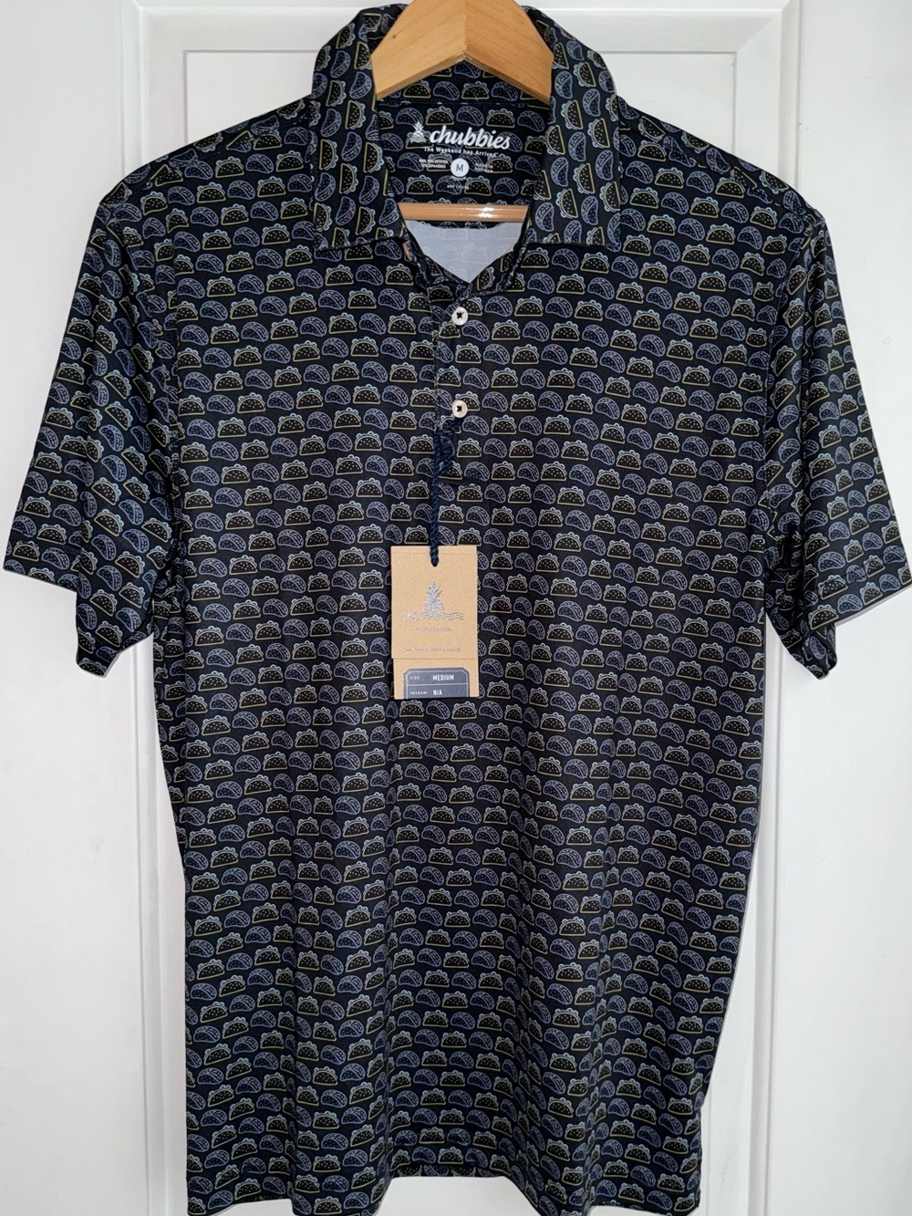 🌮 Chubbies NWT "The Late Night Drive-Thru" Taco Polo